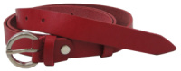 Женский кожаный ремень, поясок Skipper, красный 2 см