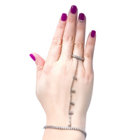 Серебряный браслет CatalogSilver с фианитами, вес изделия 7,11 гр (1580103) 15.5 размер