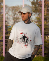 Oversize футболка з принтом Blood & Ink біла