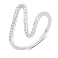 Серебряное кольцо CatalogSilver с фианитами, вес изделия 1,63 гр (2185826) 18 размер