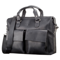 Сумка для ноутбука 711111 шкіряна Чорна