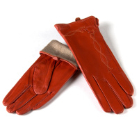 PODIUM Перчатка Женская кожа (Ш) F23 мод2 оранж st2 Распродажа