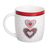 Чашка фарфоровая 400 (мл) с сердечками для чая и кофе Lugi RX-N240147W