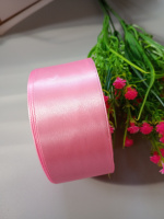 Атласная лента 4 см/ рулон 23 метра/ розово пудровый