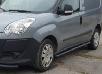 Боковые трубы Black (2 шт., нержавейка) 60мм, Макси база для Fiat Doblo II 2010-2022 гг