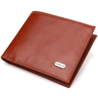 Чоловічий гаманець без застібки горизонтального формату з натуральної гладкої шкіри 721762 Коричневий