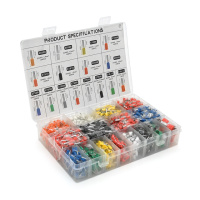 Набор клемм/наконечников 2120шт(E0508o+w-200/2,E2508bl+r-150/2,E1008y+r-150/2,E1510r+bl-200/2,E7508b+g+y+r+w+bl-100/6,E1612r+g-10/2)в боксе