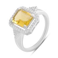 Серебряное кольцо CatalogSilver с цитрином nano, вес изделия 3,71 гр (2189916) 18 размер