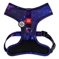 Шлея для собак дихаюча WAUDOG Mesh с QR адресником, малюнок «NASA21», S, A 30 см, В 35-48 см