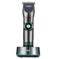 Профессиональная машинка для стрижки волос и бороды с LED-дисплеем и подставкой VGR V-256