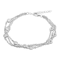 Серебряный браслет CatalogSilver с фианитами, вес изделия 4,84 гр (2144366) 1720 размер