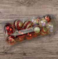 Набор игрушек на елку 19338 6 см 24 шт красный