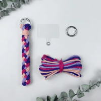 Набор макраме для вязания и плетения брелока «Косичка» для ключей цвет малиновый,розовый, фиолетовый,синий
