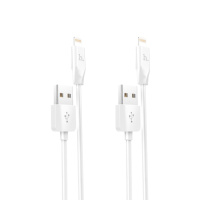 Кабель Hoco X1 2 кабеля USB to Lightning 1m white