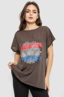 Футболка жіноча з принтом, колір хакі, 244RW532