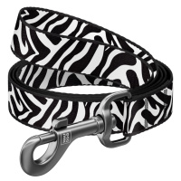 Повідець для собак нейлоновий WAUDOG Nylon, малюнок «Зебра», S, Ш 15 мм, Дов 122 см