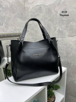 Чорна - велика, стильна та вмістка сумка, легко вміщує формат А4 (0120)