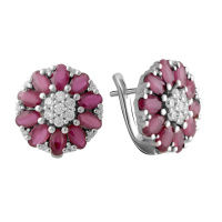 Серебряные серьги CatalogSilver с натуральным рубином 8.732ct (2058243)