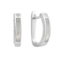 Серебряные серьги CatalogSilver с натуральным фианитами, перламутром (2186489)