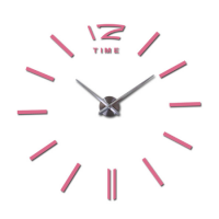 3D настенные часы, бескаркасные часы, часы наклейка 90-120см Розовый