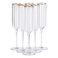 Набір келихів для шампанського Stunning 6 штук по 300 мл, прозорий