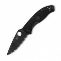 Нож складной Spyderco Tenacious Black Blade FRN, серрейтор (C122SBBK)