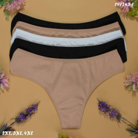 Труси-стринги в рубчик жіночі Nicoletta Туреччина L, XL    5 шт.