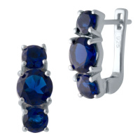 Серебряные серьги CatalogSilver с сапфиром nano 3.445ct (2021704)