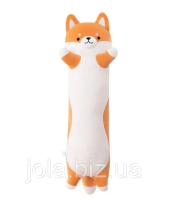 Мягкая игрушка-обнимашка Кот Батон / Собака Корги Батон 70 см My Kigu, антистресс, плюшевая, коричневая