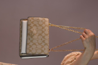 Coach mini klare crossbody beige/white