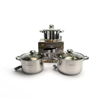 Набір каструль Haus Roland HR148-6, 3 шт з нержавіючої сталі 2,9/3,9/5,1 л. Срібний (HR148-6)