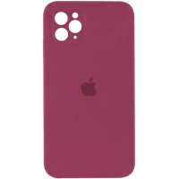 Чохол Silicone Case Square Full Camera Protective (AA) для Apple iPhone 11 Pro Max (6.5«), Бордовий / Plum - купити в SmartEra.ua