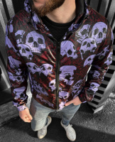 Принтована весняна чоловіча вітрівка з капюшоном