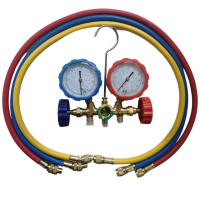 Колектор 2-х вентильний з манометром FC-536 BG R-( 22, 134, 404, 410 ) + 3 шланги  під R410 (5/16«)90 см