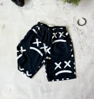 Літні чоловічі чорні трикотажні модні шорти з яскравим принтом