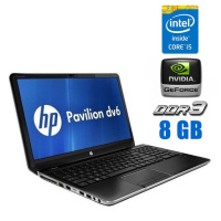 Ноутбук Б-класс HP Pavilion dv6t-7000 / 15.6« (1366x768) TN / Intel Core i5-3230M (2 (4) ядра по 2.6 - 3.2 GHz) / 8 GB DDR3 / 120 GB SSD / nVidia...