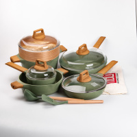 Набір посуду MGC 9 предметів з антипригарним покриттям 1,5/2,5/4 л, оливковий