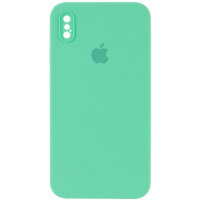 Чохол для iPhone XS Silicone Case Square Full Camera Protective (AA) (Зелений / Spearmint) - купити в SmartEra.ua