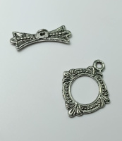 Замок «тогл» / размер 2×1,5 см/ цвет серебро