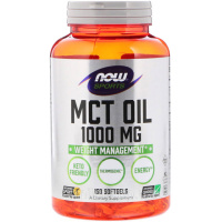 Олія МСТ, MCT Oil, Now Foods, 1000 мг, 150 желатинових капсул