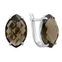 Серебряные серьги CatalogSilver с натуральным раухтопазом (дымчатым кварцем) 9.628ct (2177869)