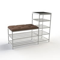 Банкетка для обуви Барселона-1 100см велюр коричневый/черный 1-5-9003