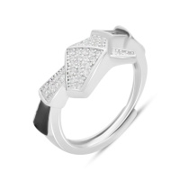 Серебряное кольцо CatalogSilver с фианитами, емаллю, вес изделия 3,83 гр (2192725) 18 размер