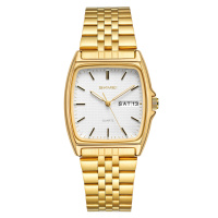 Жіночий годинник Skmei 2628GDWT Gold-White у класичному стилі з золотистим браслетом