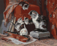 Картина за номерами - Маленькі музиканти ©Henriette Ronner-Knip Идейка 40х50 см (KHO4331)