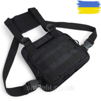 Нагрудна тактична сумка чоловіча, сумка через плече чорна розгрузка