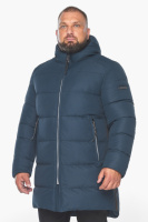 Куртка мужская зимняя Braggart удлиненная с капюшоном - 57055 тёмно-синий цвет