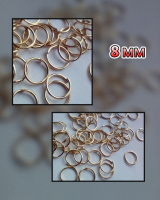 Соединительные колечки. Одинарные. Размер - 8 мм. Упаковка- 5 грамм.(прим.60 шт).  Цвет - золото