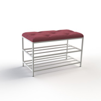 Банкетка для обуви Женева-1 70см велюр красный 4-0-9003