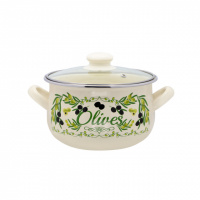 Кастрюля эмалированная 3,0 л  «Греческая оливка» 567